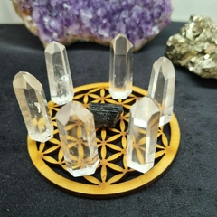 3.5 A 3.7 CM DE ALTURA. SET DE 6 CRISTALES + TURMALINA NEGRA DE REGALO + FLOR DE LA VIDA DE REGALO - comprar online