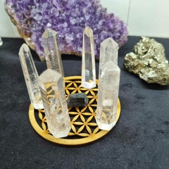 4.9 A 5.1 CM DE ALTURA. SET DE 6 CRISTALES + TURMALINA NEGRA DE REGALO + FLOR DE LA VIDA DE REGALO - comprar online