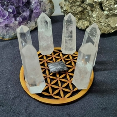5 .1 A 5.2 CM DE ALTURA. SET DE 6 CRISTALES + TURMALINA NEGRA DE REGALO + FLOR DE LA VIDA DE REGALO - comprar online