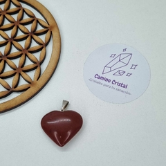 DIJE CORAZÓN DE JASPE ROJO