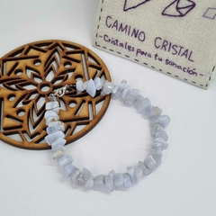 PULSERA DE ÁGATA DE CINTA AZUL - comprar online