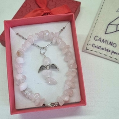 CONJUNTO ANGELITO CUARZO ROSA