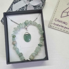 CONJUNTO OVAL CUARZO VERDE