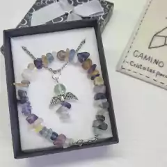 CONJUNTO ANGELITO FLUORITA ARCOÍRIS