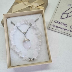 CONJUNTO OVAL CUARZO BLANCO