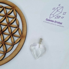 DIJE CORAZÓN DE CUARZO CRISTAL
