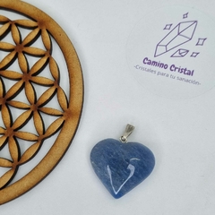 DIJE CORAZÓN DE CUARZO AZUL
