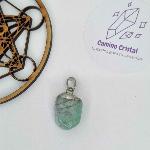 DIJE DE AMAZONITA CON BAÑO DE ELECTROPLATA en internet