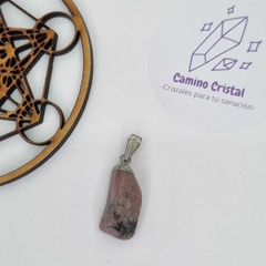 DIJE DE RODONITA CON BAÑO DE ELECTROPLATA en internet