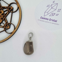 DIJE DE CUARZO AHUMADO CON BAÑO DE ELECTROPLATA en internet