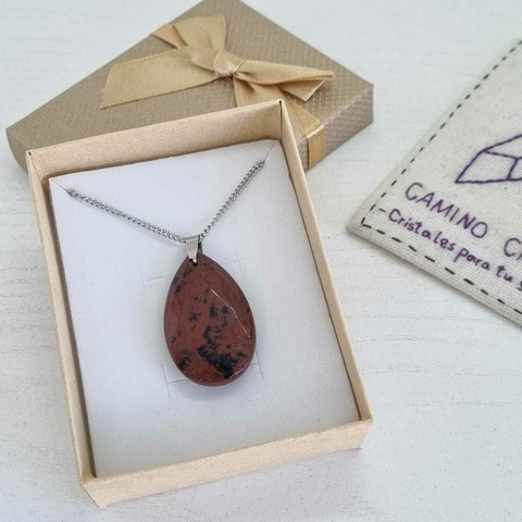 BOX COLLAR DE OBSIDIANA CAOBA - comprar online