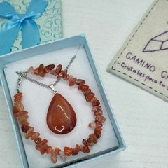 CONJUNTO GOTA CORNALINA