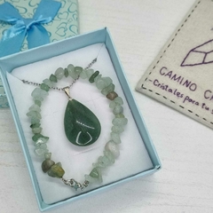 CONJUNTO GOTA CUARZO VERDE