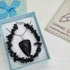 CONJUNTO GARRITA OBSIDIANA NEGRA