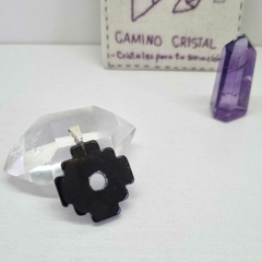 DIJE CHAKANA DE OBSIDIANA NEGRA