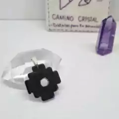 DIJE CHAKANA DE OBSIDIANA NEGRA