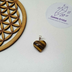 DIJE CORAZÓN DE OJO DE TIGRE