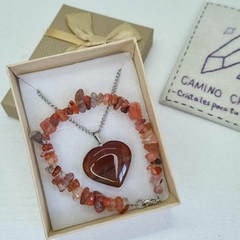 CONJUNTO CORAZÓN CORNALINA
