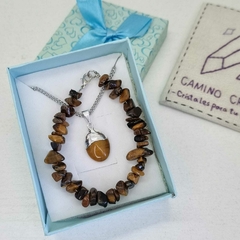 CONJUNTO OVAL OJO DE TIGRE