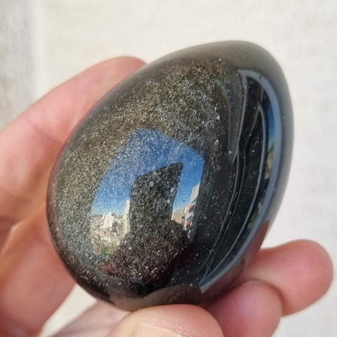 HUEVO DE OBSIDIANA DORADA