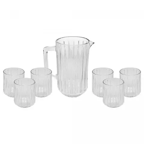 Conjunto Jarra + Copos de Cristal Bangkok Wolff 6 peças.