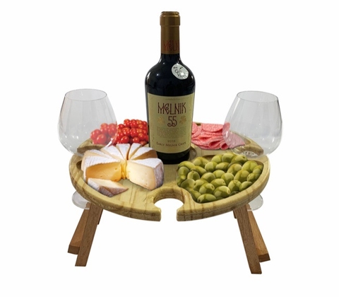 Petisqueira Madeira C/Suporte para Taça