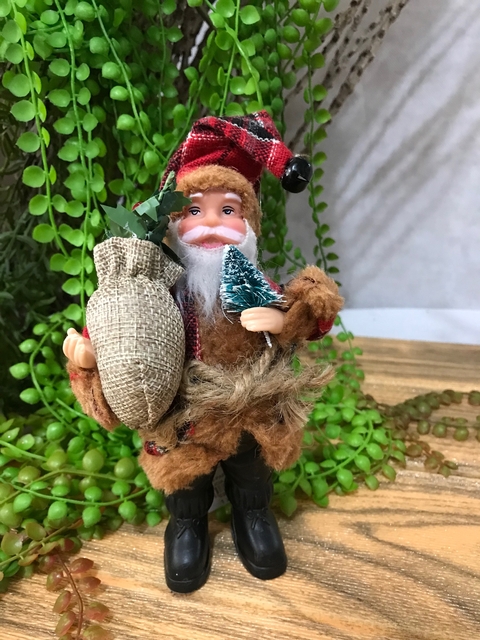 PAPAI NOEL CASACO XADREZ 23CM