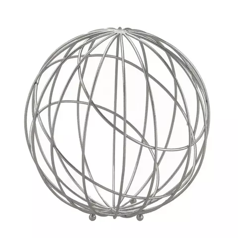 Bola Decorativa em Metal Esfera Prata 21cm