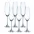 Jogo 6 taças 260ml para champagne de cristal ecológico transparente Columba Bohemia