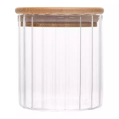 Porta mantimento c/ tampa de bambu canelado 200 ml Wolff.