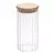 Porta mantimento com tampa de bambu vidro canelado 300ml Wolff. - comprar online