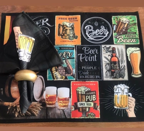 Jogo de Americano c/ Guardanapo de Tecido Beer