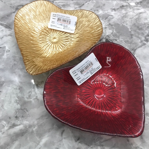 Centro de Mesa Coração em Vidro