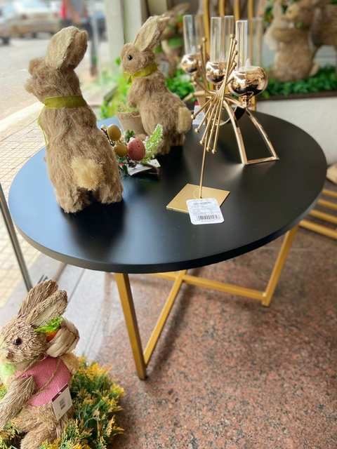 MESA DE CENTRO ESMERALDA RED. 54X36 DOURADO/PRETO