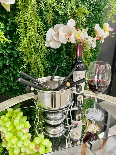 CONJUNTO FONDUE DE INOX 10 PEÇAS