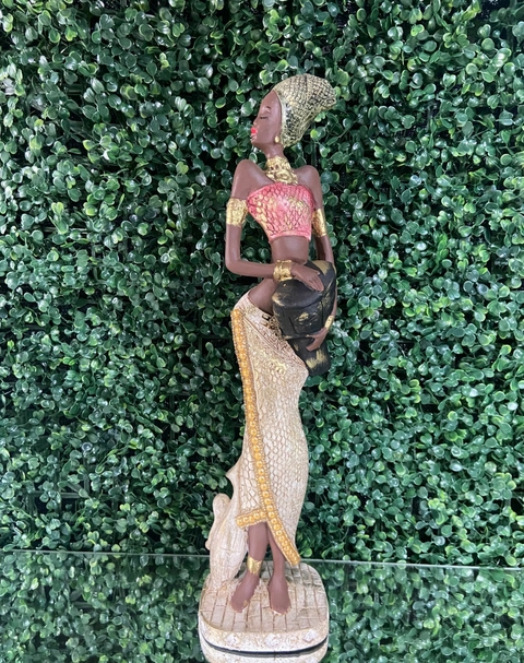 Estatúa Decorativa Mulheres Africanas Mulheres de Gesso