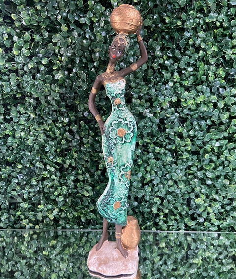 Estatúa Decorativa Mulheres Africanas Mulheres de Gesso