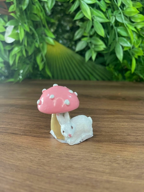 Cogumelo Decorativo C/Coelho.