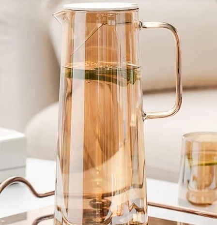 Jarra de Vidro Ambar com Tampa 1800ml.