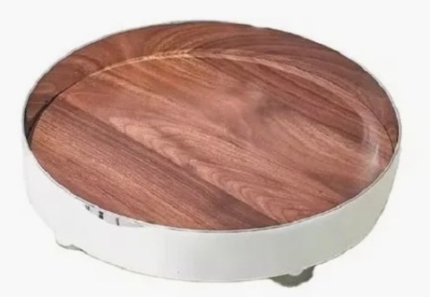 BANDEJA DE METAL REDONDA ABS GIRATÓRIA 30CM