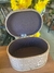 Caixa oval MDF detalhe lona P. - comprar online