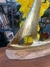 Escultura Barco Dourado C/Base de Madeira. - Arte e Aroma - Presentes e Decorações