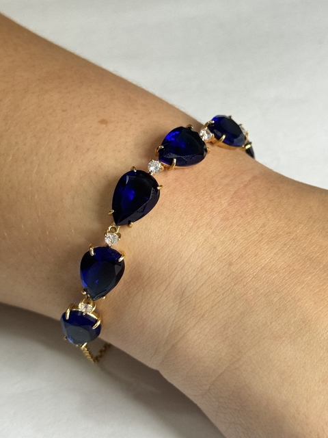 Pulseira Gotas Safira