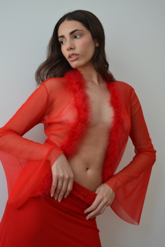 saquito red feathers - trop