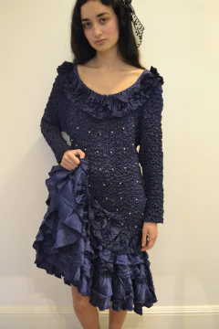 vestido blue upcycled by trop - comprar online