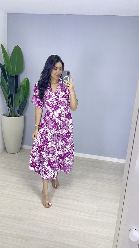 Vestido Midi Crepe Seda - comprar online