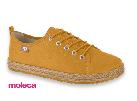 tênis sapatilha moleca camurça flex mostarda