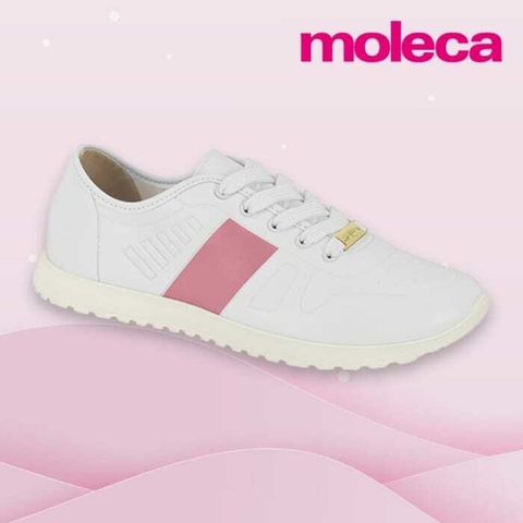 tênis casual moleca- branco/rosa