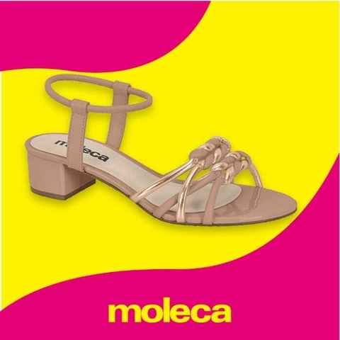 Salto Bloco Moleca-ouro rosado/nude