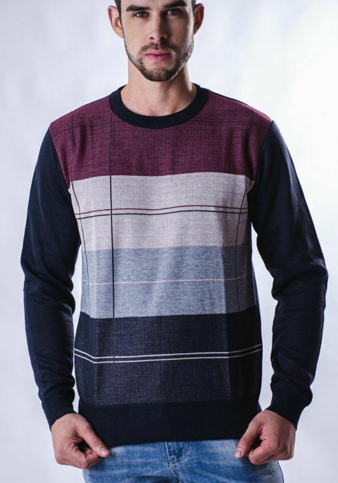 Suéter Crocker Masculino Gola O Listrado Reggla Única tamanho m